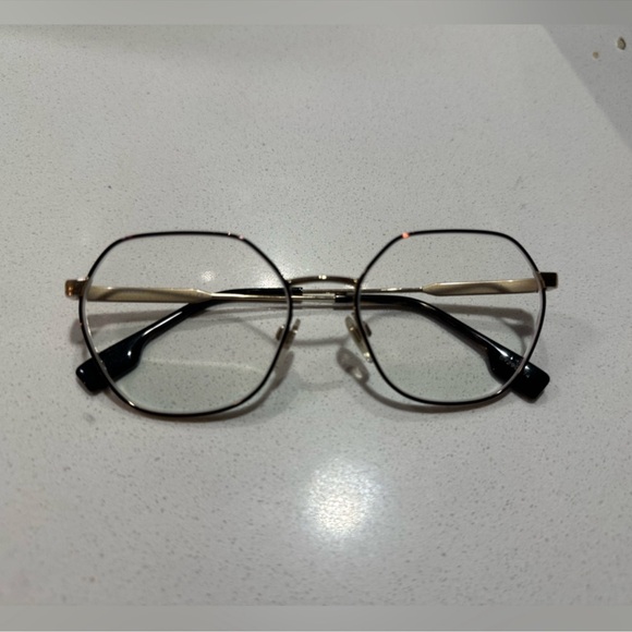 Burberry B1350 1312 Gold Round Square Eyeglass Frames - Picture 5 of 10